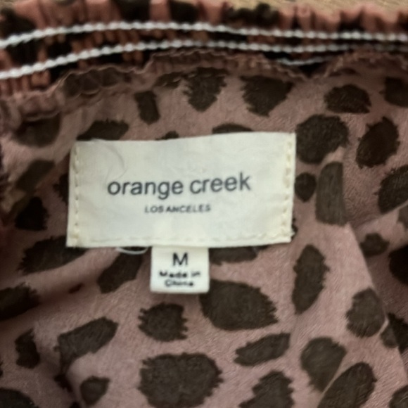 Brown Animal print Orange Creek midi length dress with smocked top size Medium - Picture 4 of 5